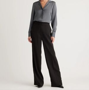 Quince Stretch Crepe Classic Trouser Pants Black Size 12